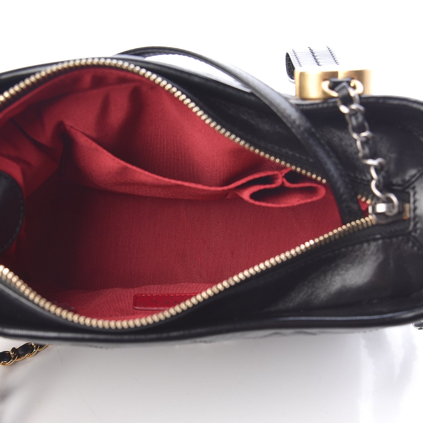 Aged Calfskin Quilted Small Gabrielle Hobo Black