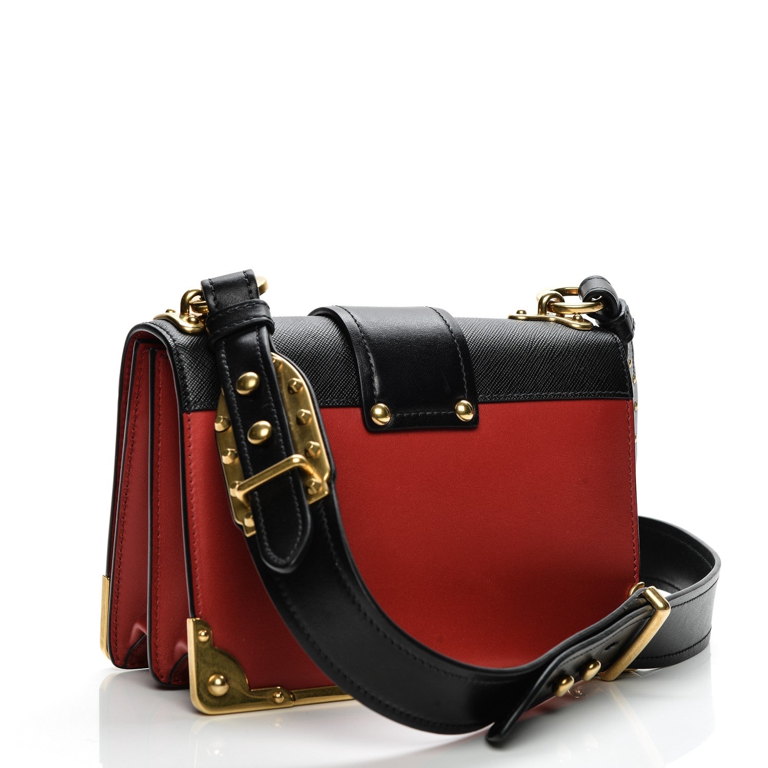 Prada City Calf Saffiano Cahier Bag Fuoco Black 3 of 6