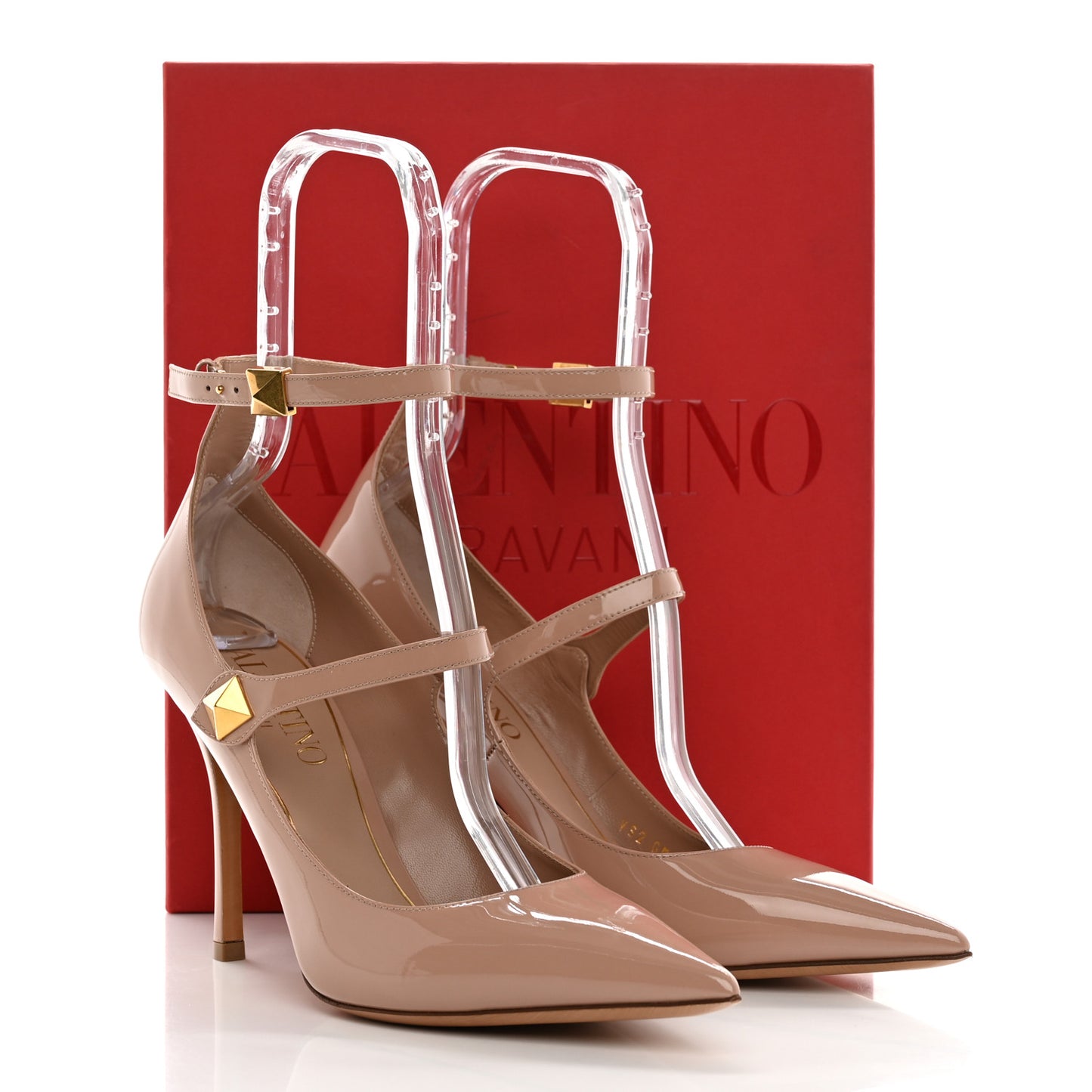 Patent Tiptoe Ankle Strap 100mm Pumps 40 Rose Cannelle