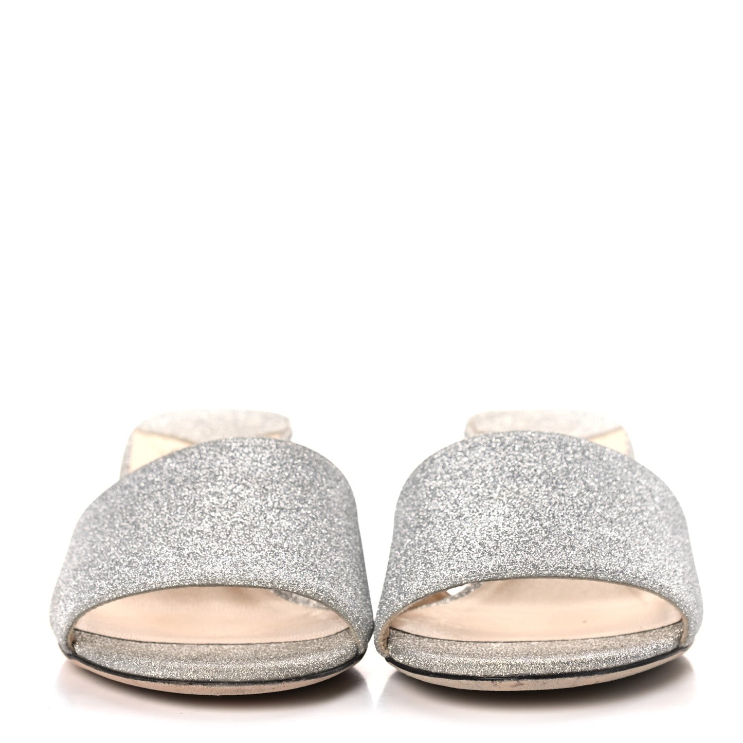 Glitter Joni Flat Slide Sandals 37 Silver
