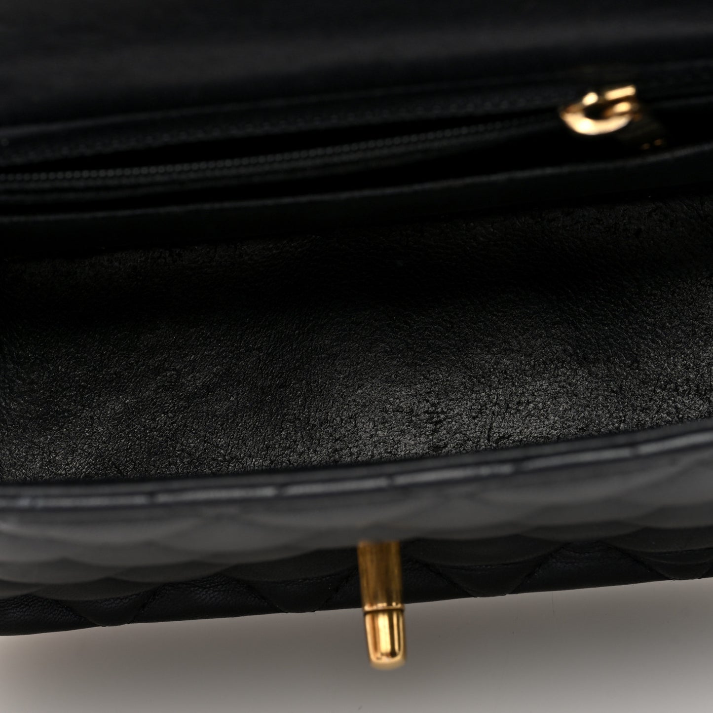 Lambskin Quilted Mini Square Flap Black