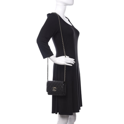 Chanel Caviar Quilted French New Wave Chain CC Wallet On Chain WOC Black 2 of 12