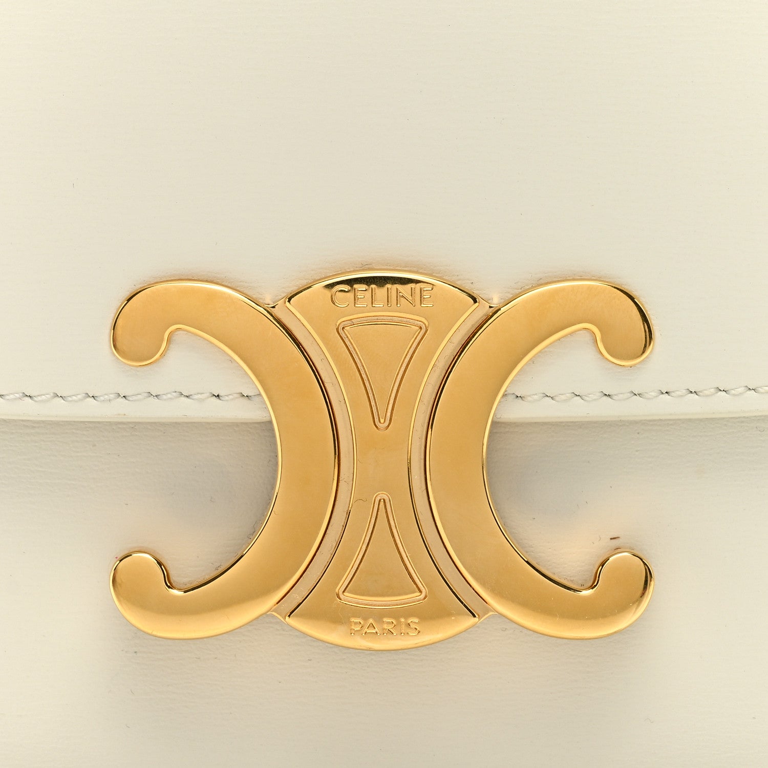 Celine Shiny Calfskin Mini Triomphe White 7 of 10