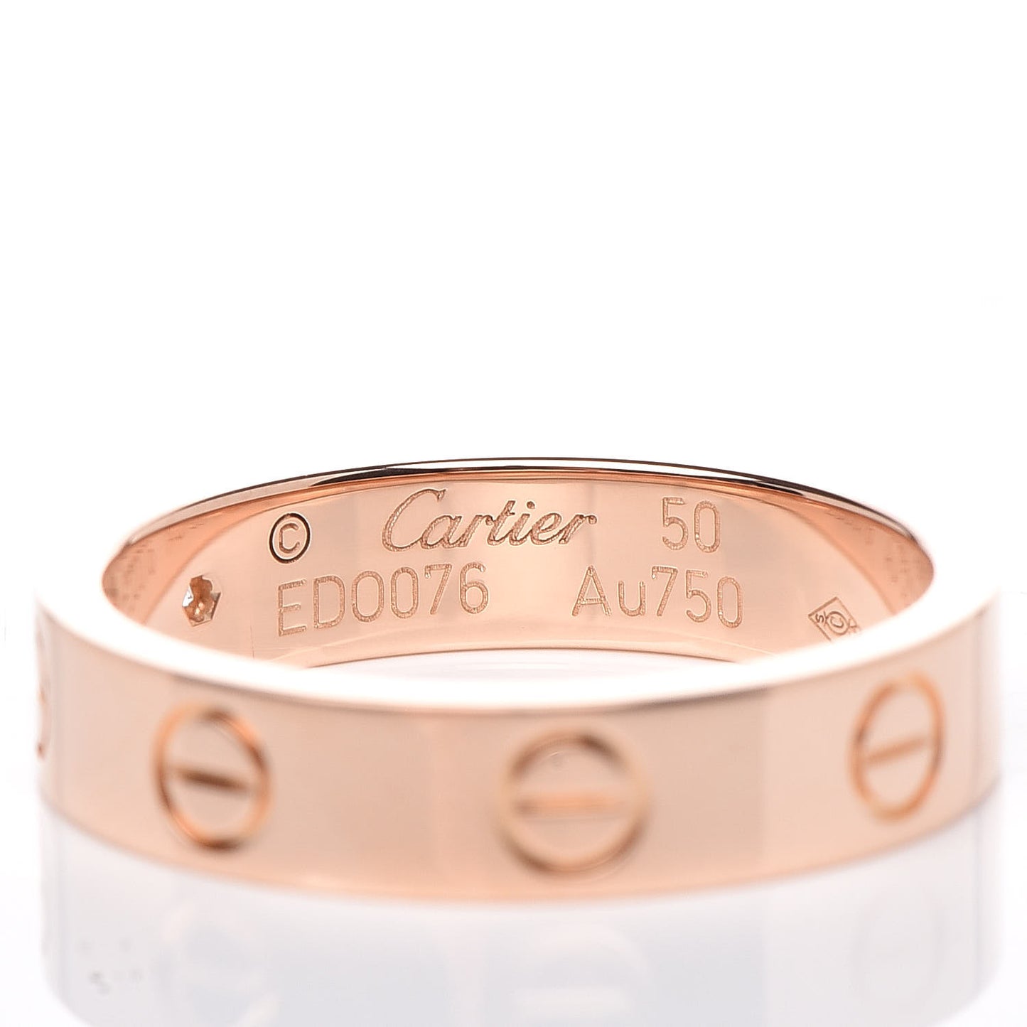 18K Pink Gold Diamond 4mm LOVE Wedding Band Ring 50 5.25
