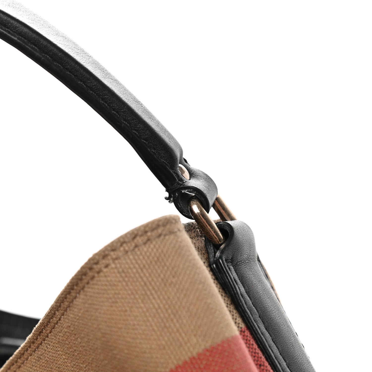 Burberry Canvas Mega Check Medium Ashby Hobo Saddle Black 18 of 19
