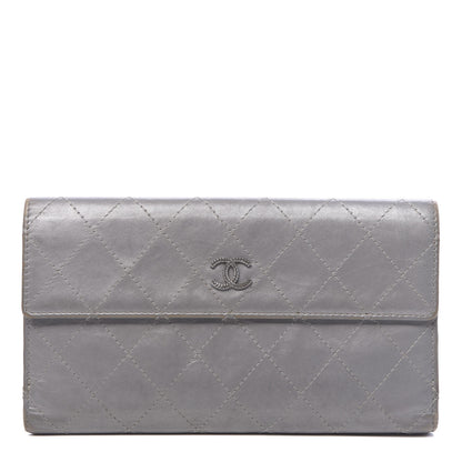 Chanel Aged Metallic Calfskin Large Palette Flap Wallet Silver 1 of 14
