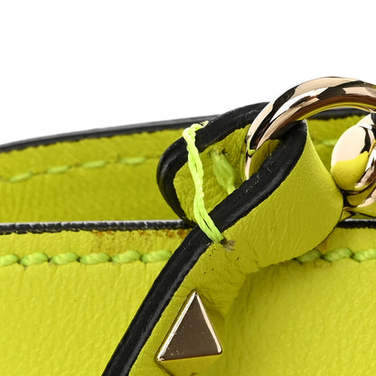 Valentino Garavani Vitello Small Rockstud Double Handle Tote Yellow Fluo 12 of 12