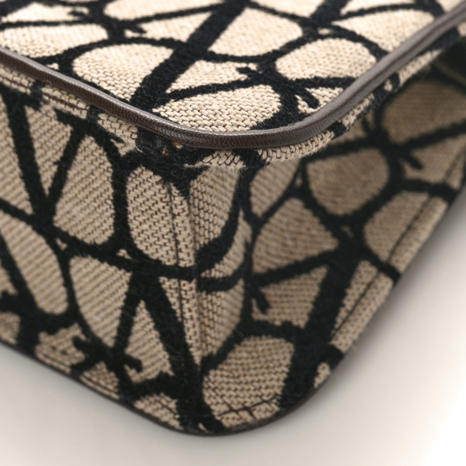 Valentino Garavani Toile Iconographe Goatskin VLogo Small Loco Top Handle Bag Naturale Black Fondant 7 of 7