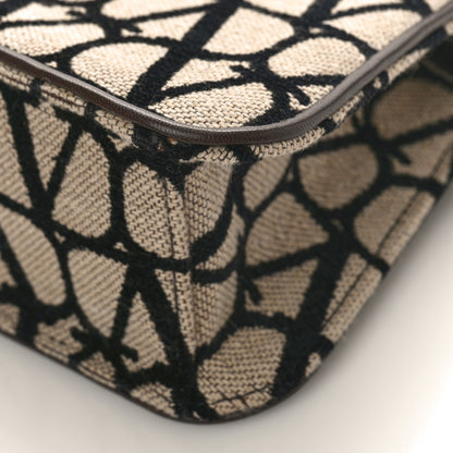 Valentino Garavani Toile Iconographe Goatskin VLogo Small Loco Top Handle Bag Naturale Black Fondant 7 of 7