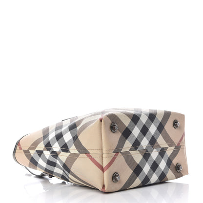 Burberry Patent Nova Check Shopper Tote Nickel 5 of 18