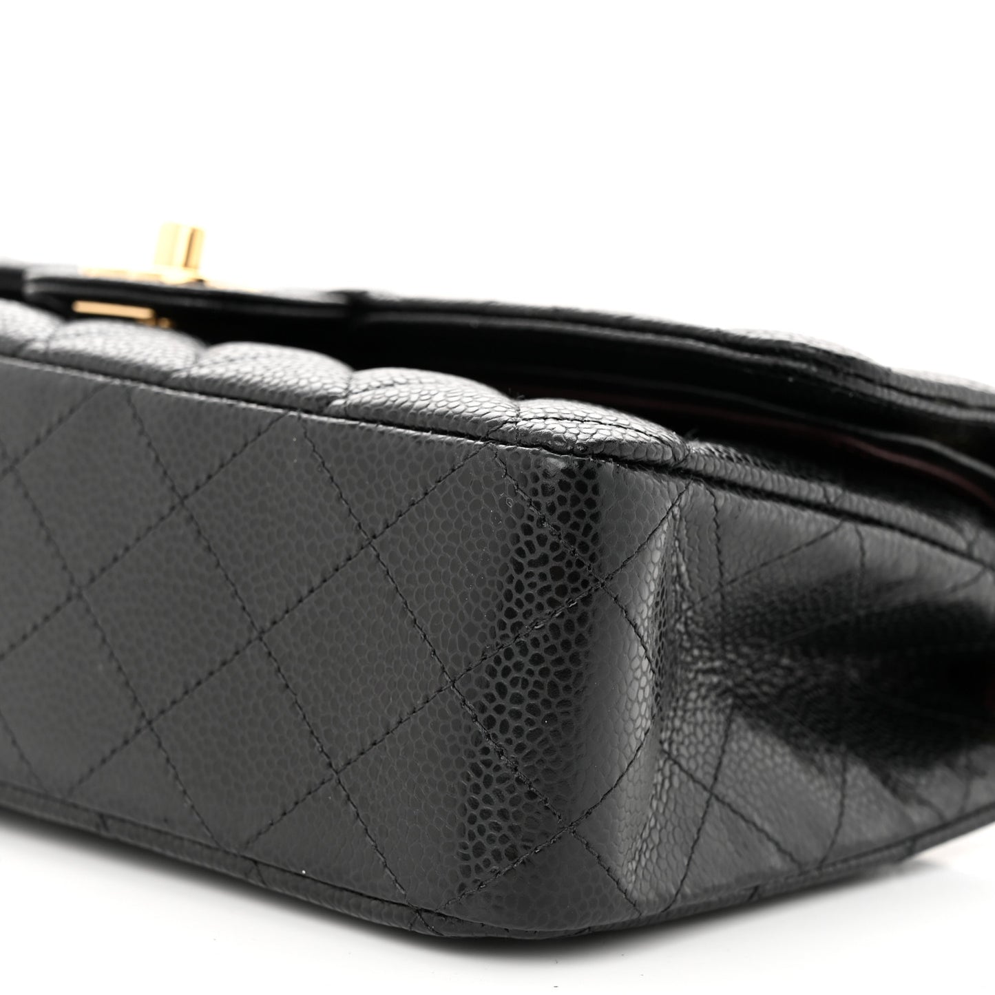 Caviar Quilted Medium Double Flap Black