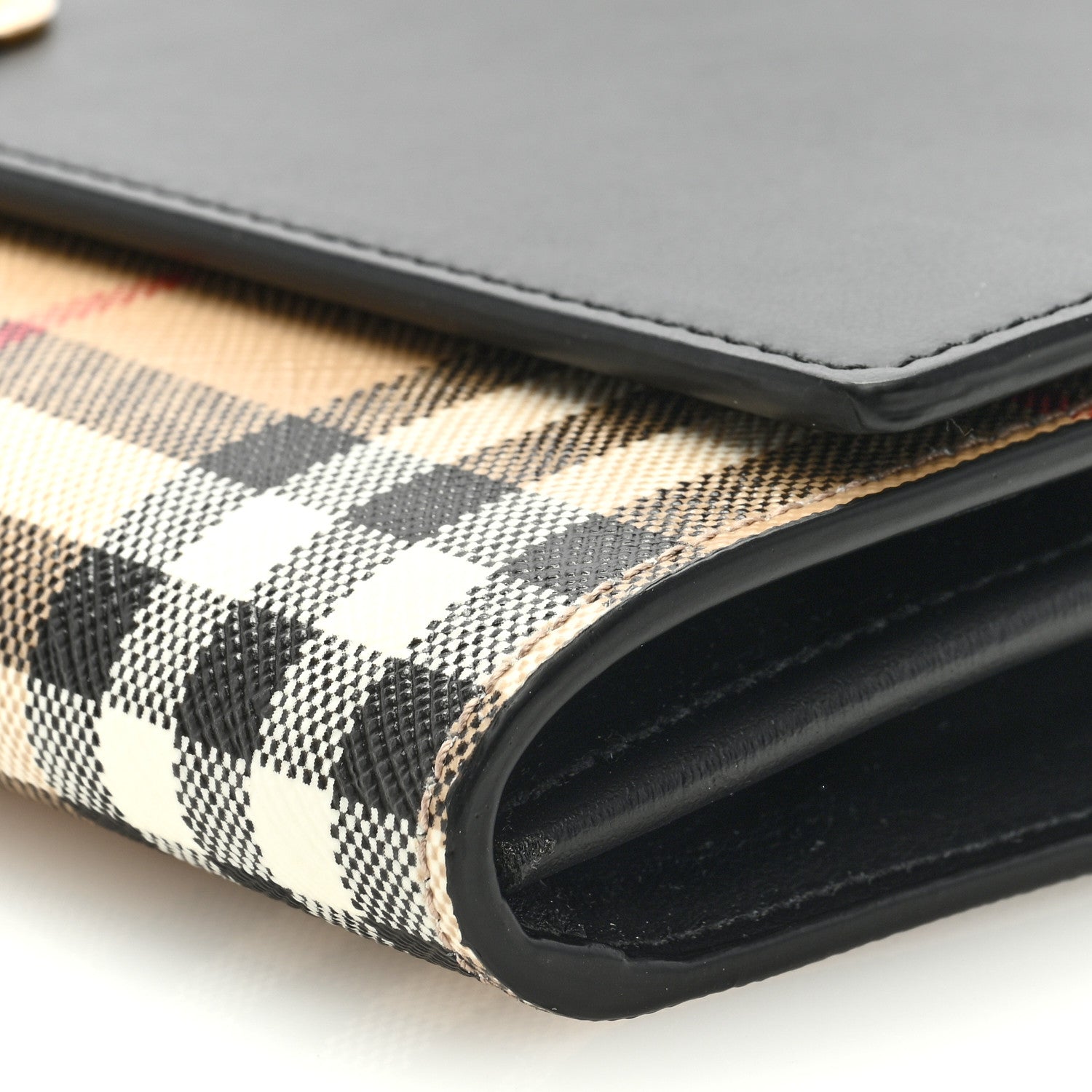 Burberry Calfskin Vintage Check Hannah Wallet with Detachable Strap Black 8 of 8