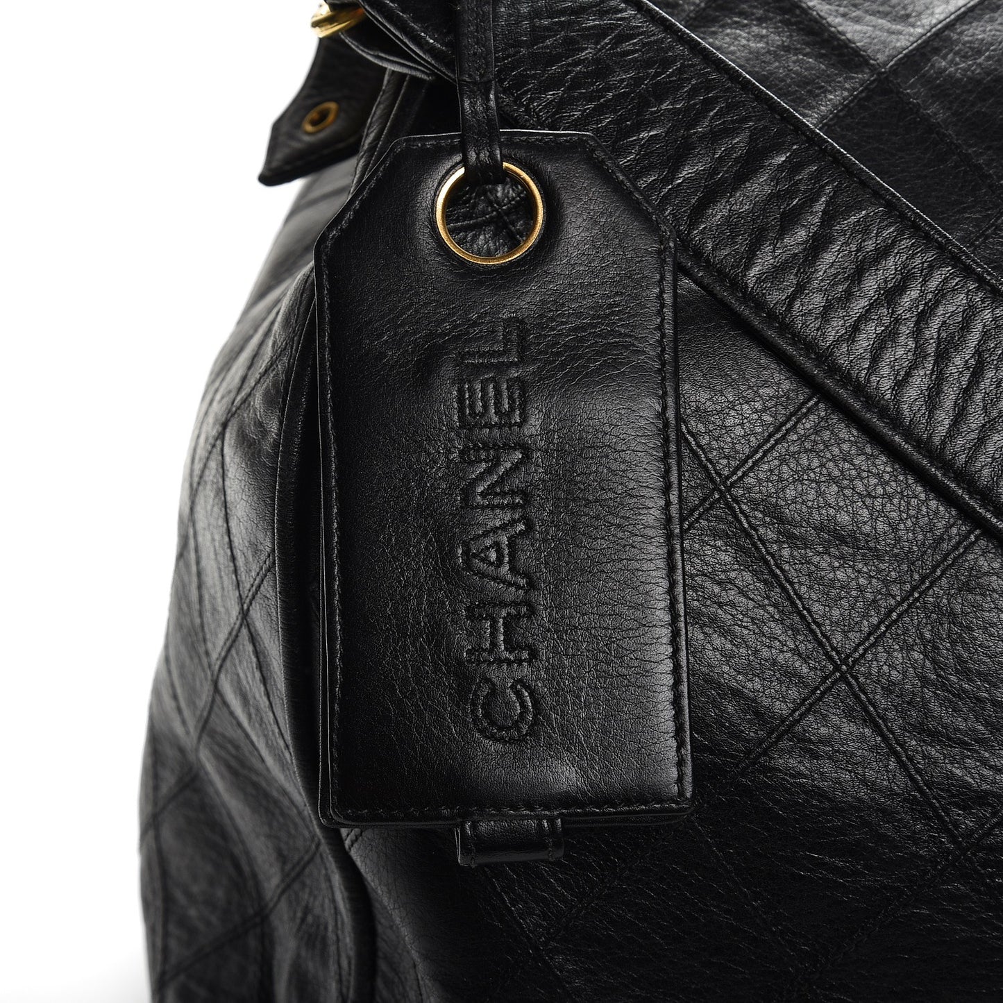 Calfskin Stitched Duffel Bag Black