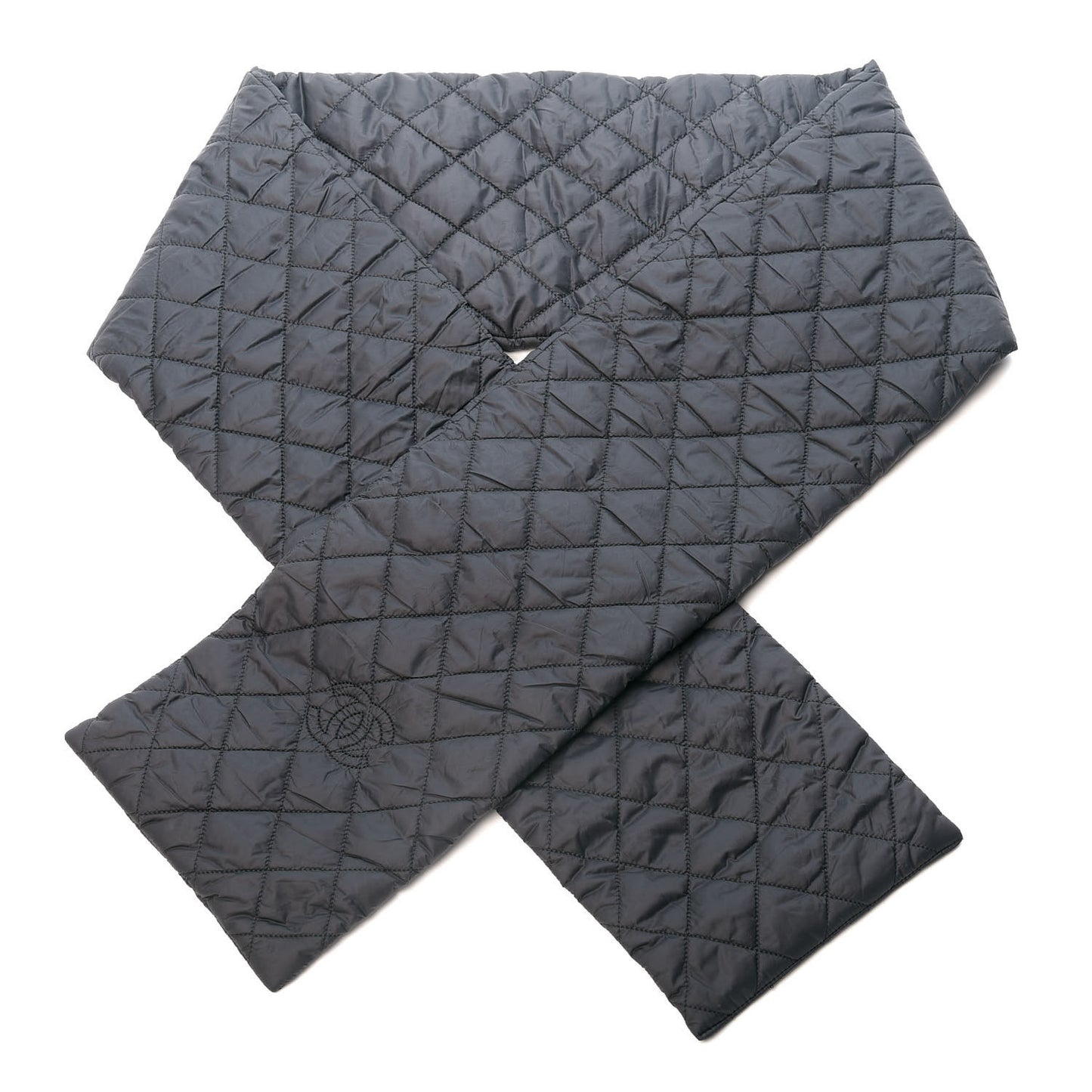 Nylon Quilted CC Scarf Black