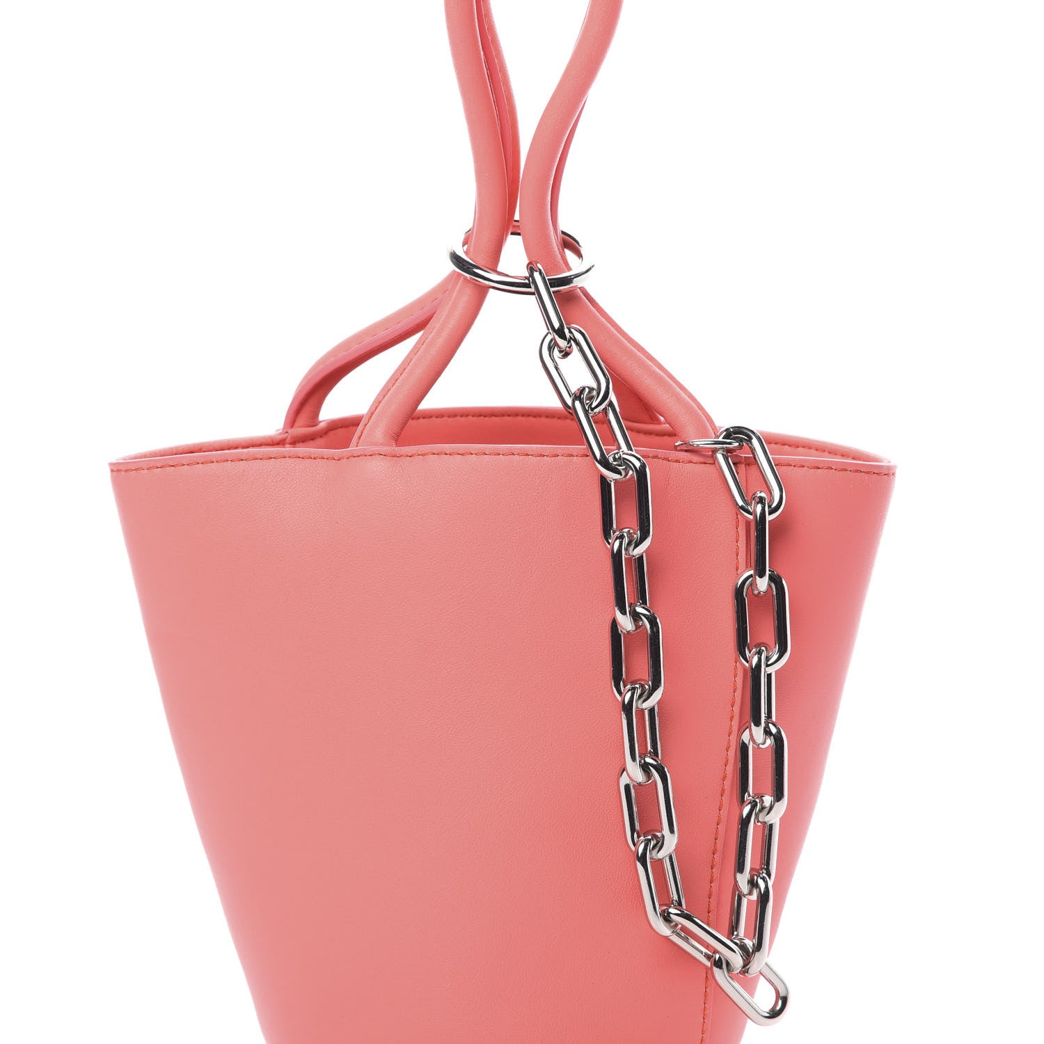 Alexander Wang Calfskin Roxy Mini Chain Bucket Neon Pink Silver Hardware 9 of 13