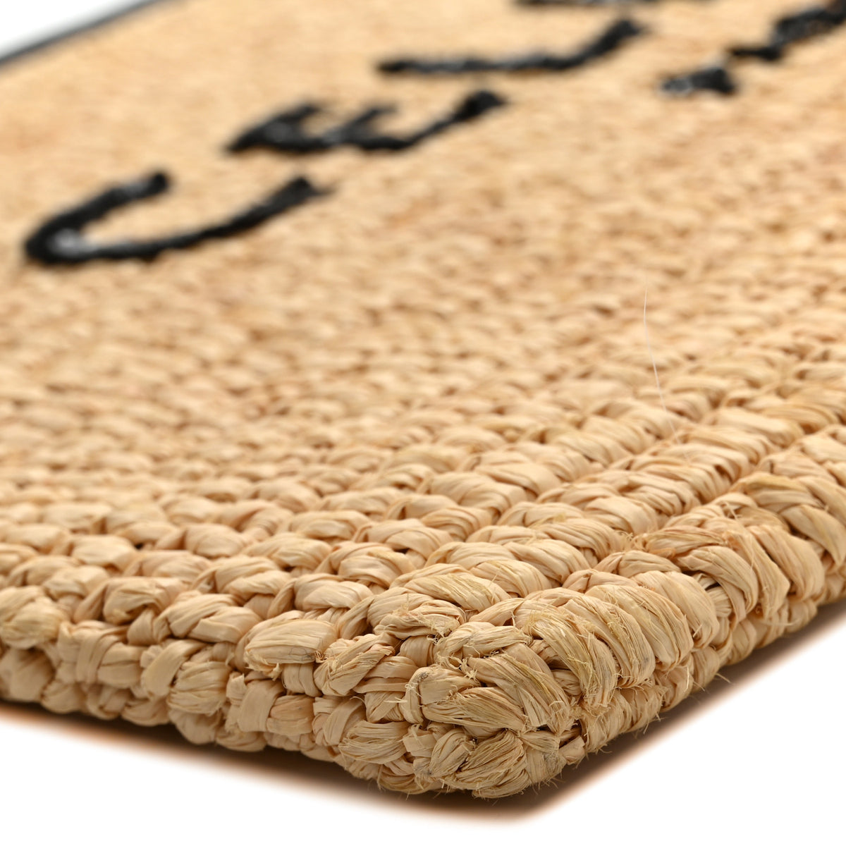 Raffia Sequin Large Pouch Black