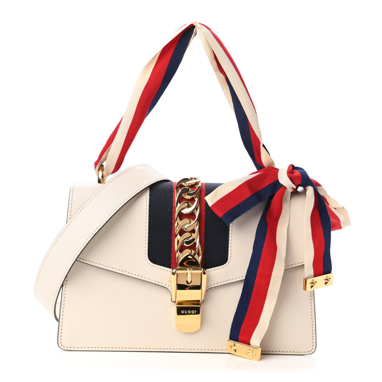 Calfskin Small Sylvie Shoulder Bag Off White