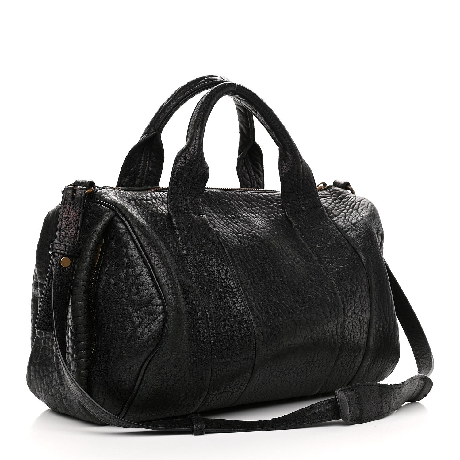 Alexander Wang Pebbled Lambskin Rocco Black Pale Gold Hardware 3 of 12