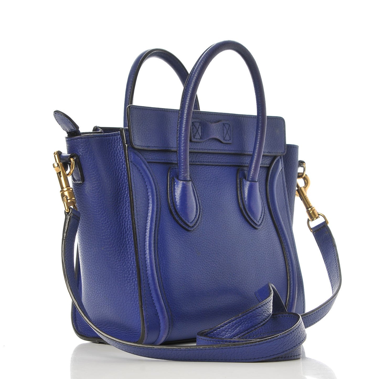 Drummed Calfskin Nano Luggage Indigo