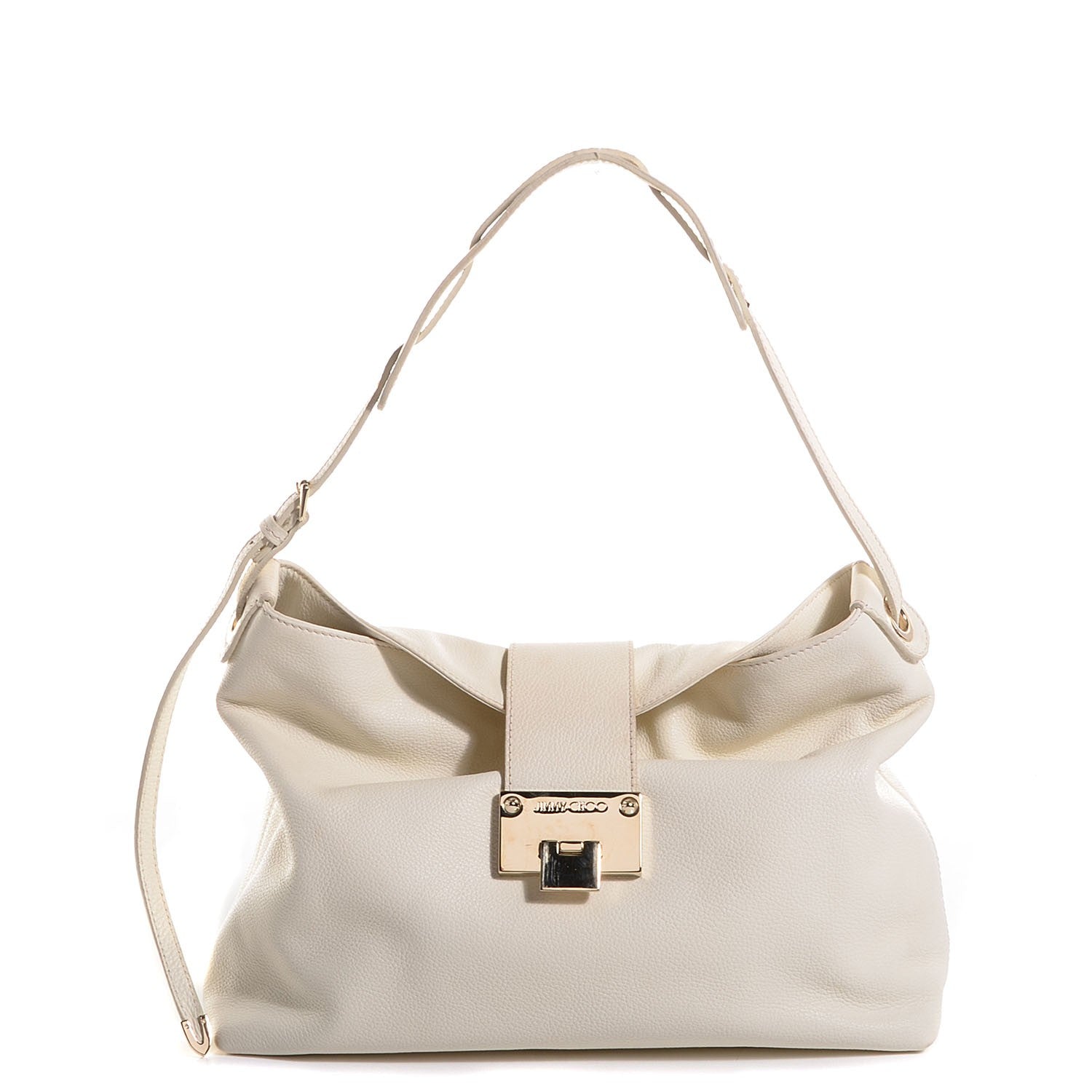 Jimmy Choo Grainy Calfskin Small Rachel Shoulder Bag White 1 of 7