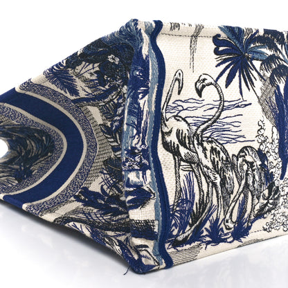 Christian Dior Canvas Embroidered Large Palm Tree Toile De Jouy Book Tote Blue 9 of 10
