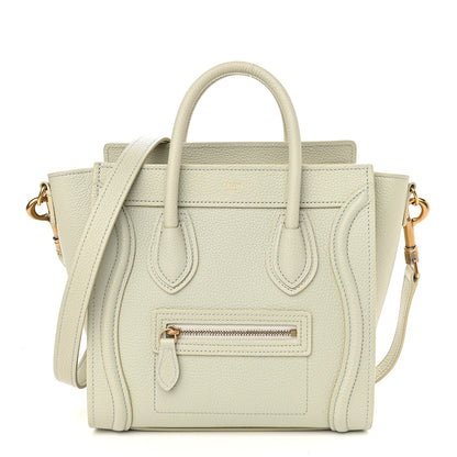 Celine Drummed Calfskin Nano Luggage Vert D'eau 1 of 10