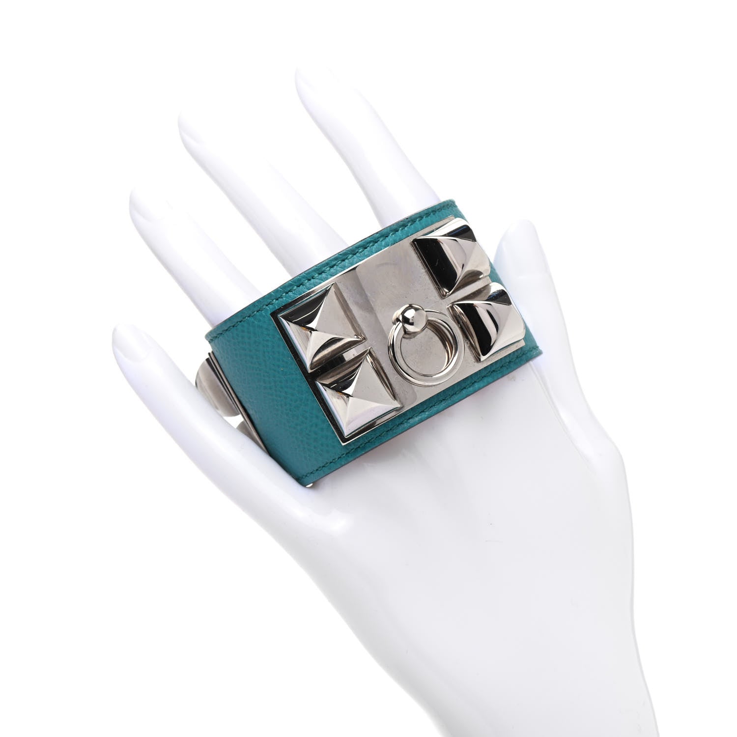 Hermes Epsom Collier de Chien CDC Bracelet S Bleu Paon 2 of 6