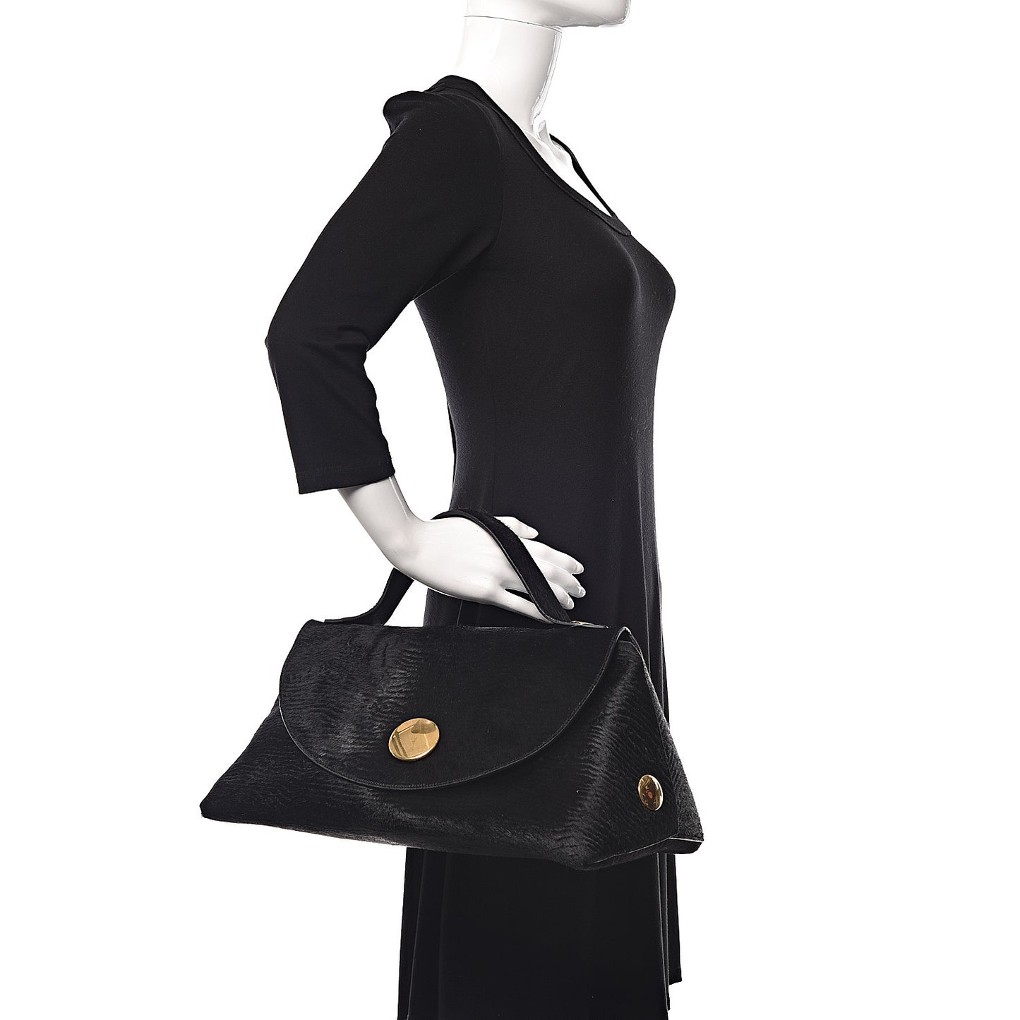Pony Hair Orb Bag Black