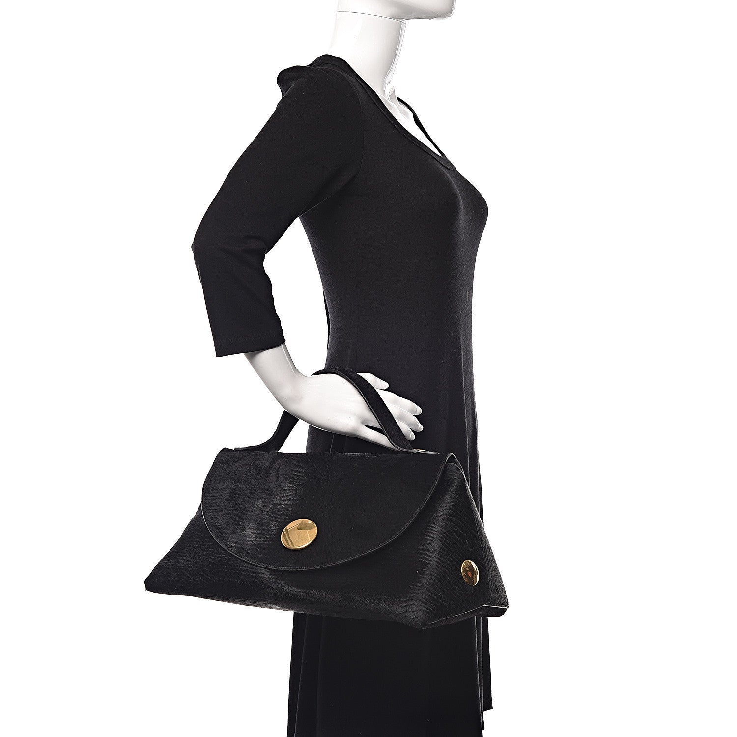 Celine Pony Hair Orb Bag Black 2 of 13