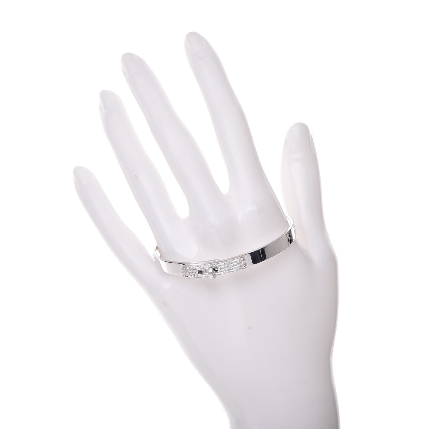 18K White Gold Diamond PM Kelly Pave Bracelet SH