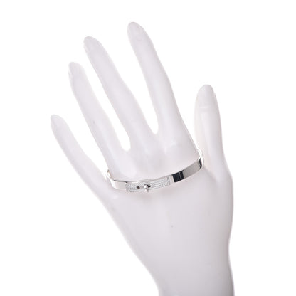 Hermes 18K White Gold Diamond PM Kelly Pave Bracelet SH 2 of 4