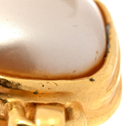 Chanel Pearl CC Dangle Clip On Earrings Gold 4 of 6