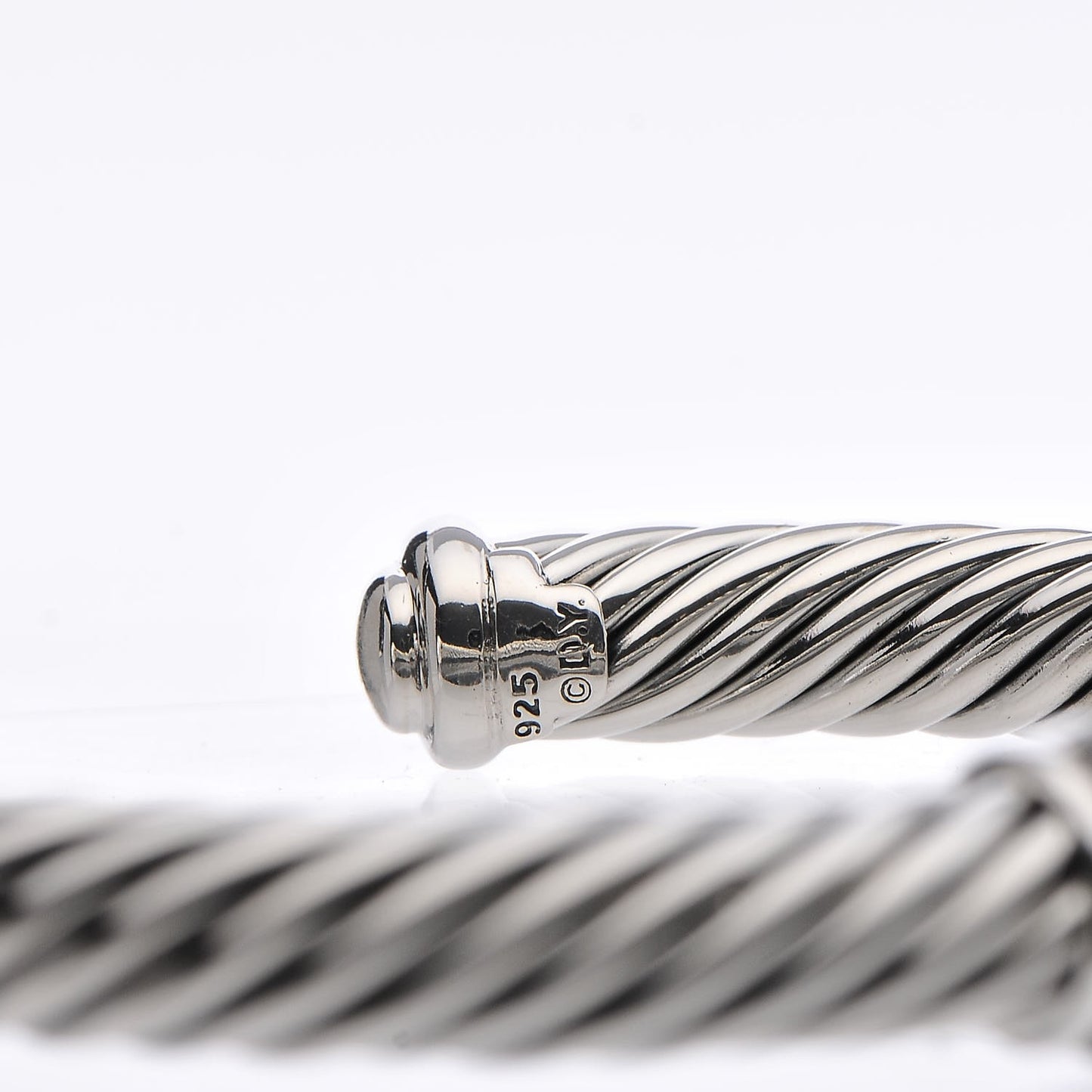 Sterling Silver Black Diamond 7mm Cable Classics Station Bracelet