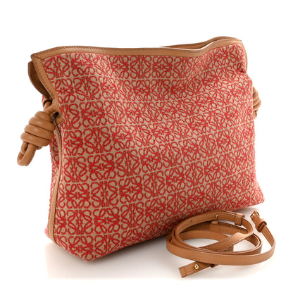 Loewe Jacquard Anagram Calfskin Mini Flamenco Knot Clutch Red Warm Desert 3 of 9