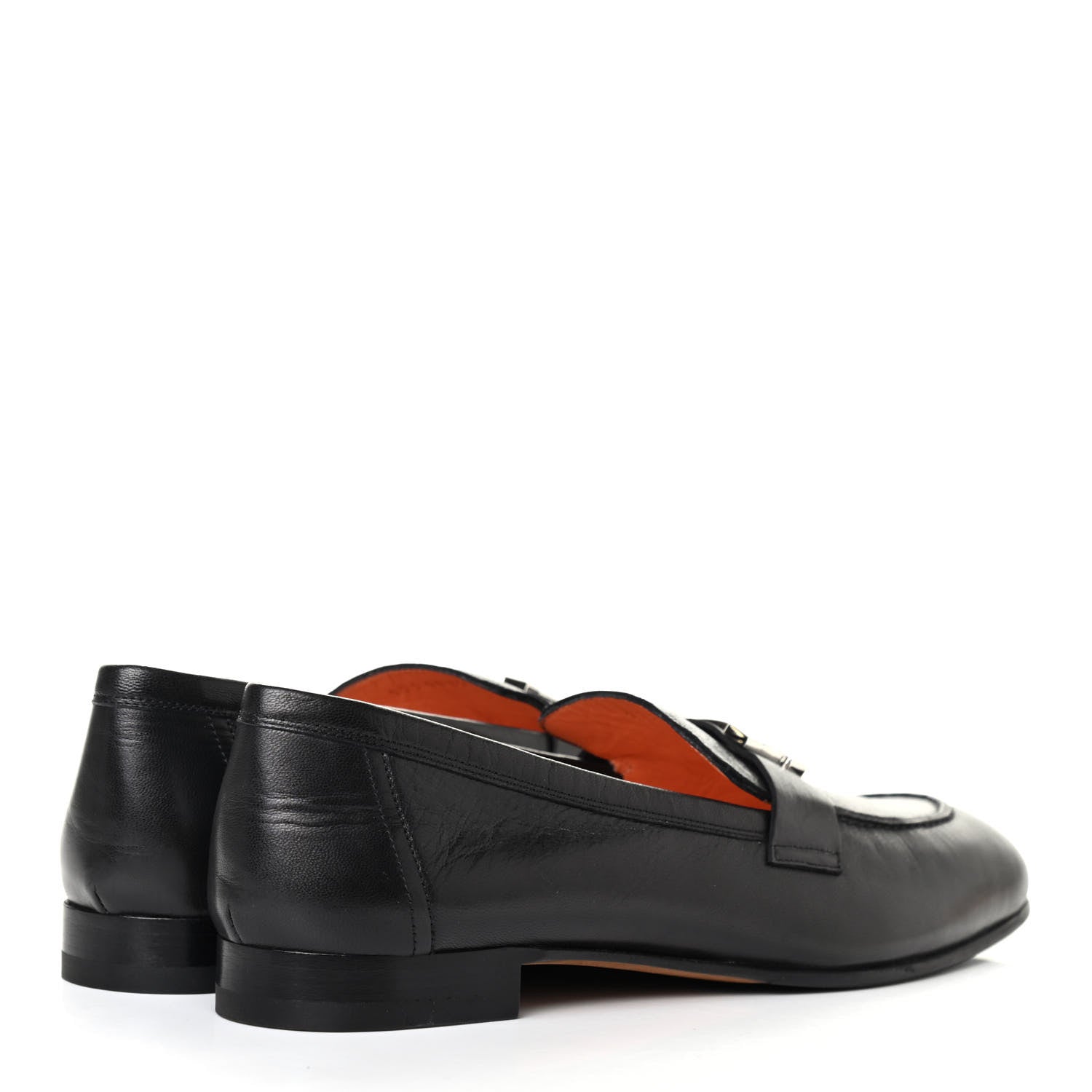 Hermes Goatskin Womens Paris Loafers 39.5 Black 3 of 4