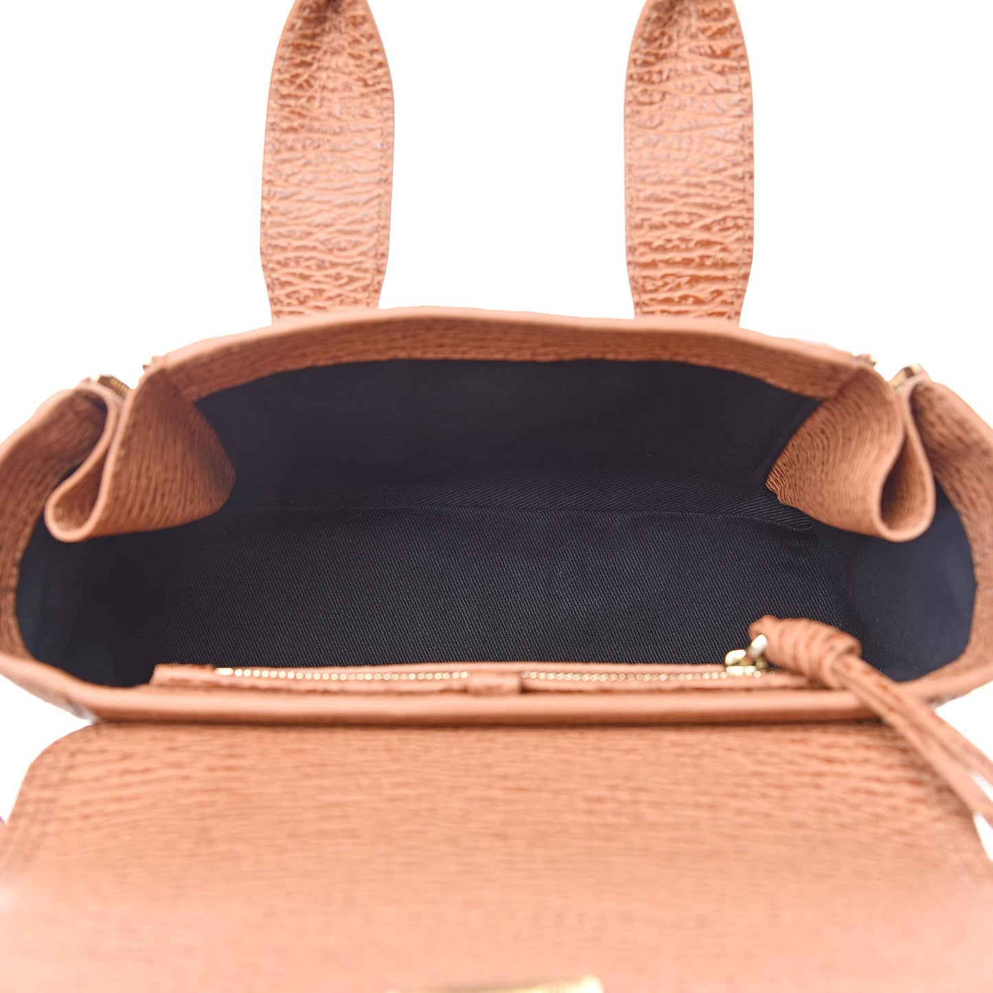 3.1 Shark Embossed Textured Calfskin Mini Pashli Satchel Caramel Cognac