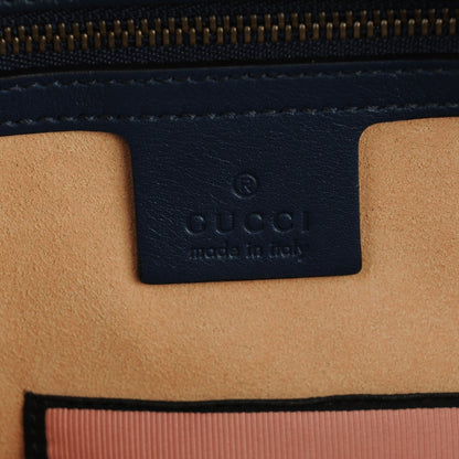 Gucci Calfskin Matelasse GucciGhost Medium GG Marmont Chain Shoulder Bag Blue Agata Hibiscus Red 6 of 7