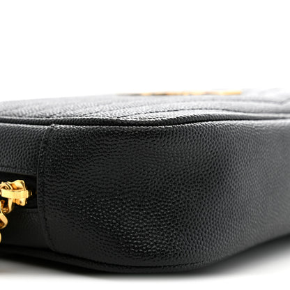 Saint Laurent Grain De Poudre Matelasse Monogram Mini Lou Camera Bag Black 9 of 10