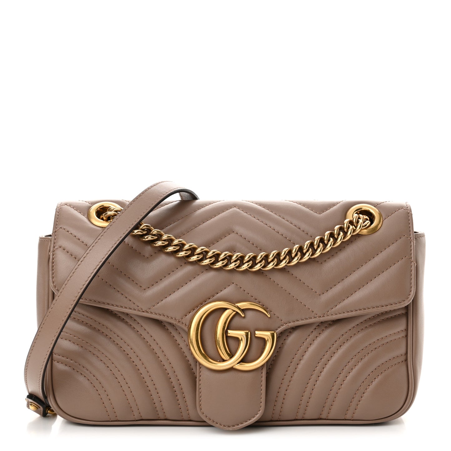 Calfskin Matelasse Small GG Marmont Shoulder Bag Porcelain Rose