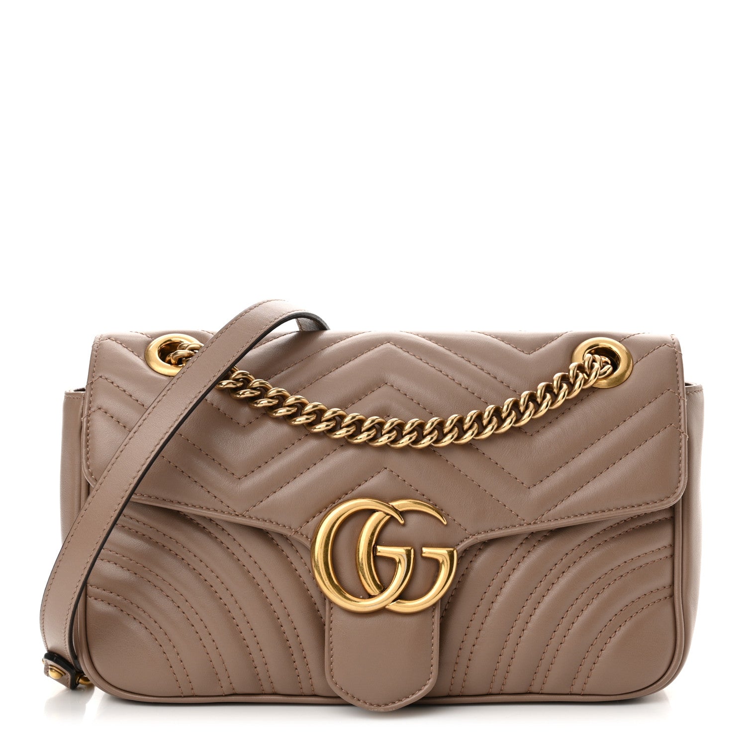 Gucci Calfskin Matelasse Small GG Marmont Shoulder Bag Porcelain Rose 1 of 13