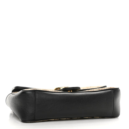 Gucci Monogram Matelasse Diagonal Small GG Marmont Shoulder Bag Beige Black 4 of 10