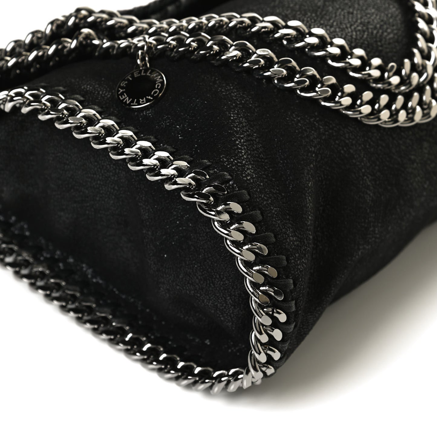 Shaggy Deer Mini Falabella Fold Over Tote Black