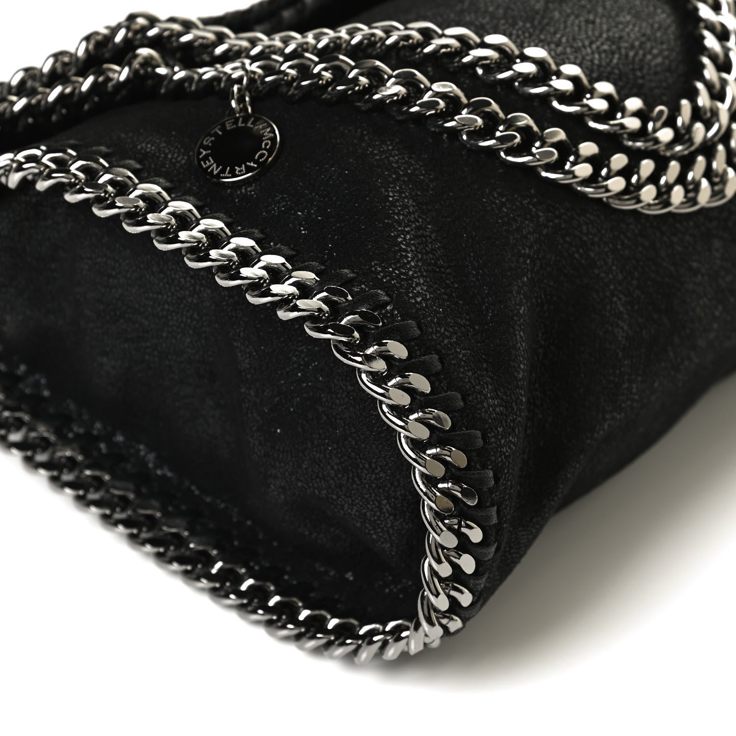 Stella McCartney Shaggy Deer Mini Falabella Fold Over Tote Black 9 of 10
