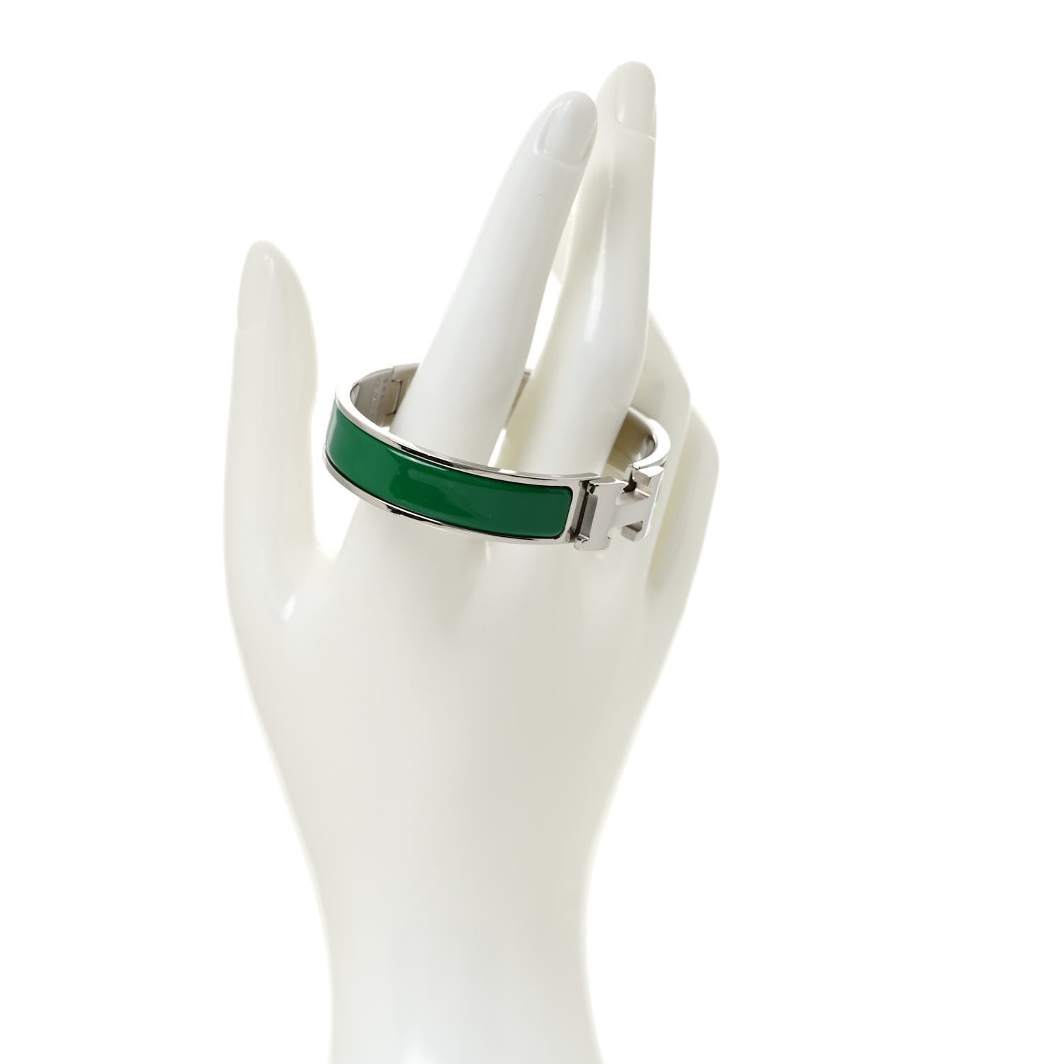 Hermes Enamel Narrow Clic Clac H Bracelet PM Vert Sapin 5 of 5