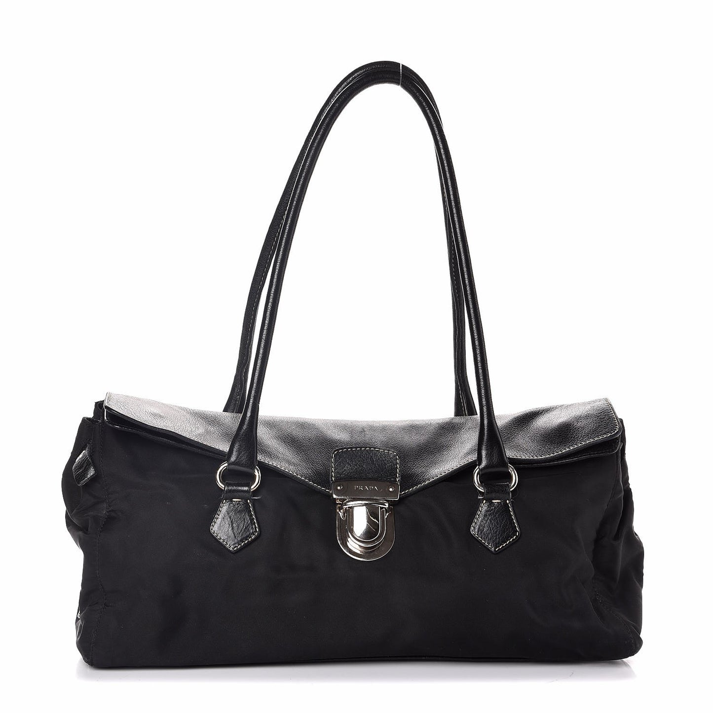 Buffalo Tessuto Foldover Pushlock Satchel Black