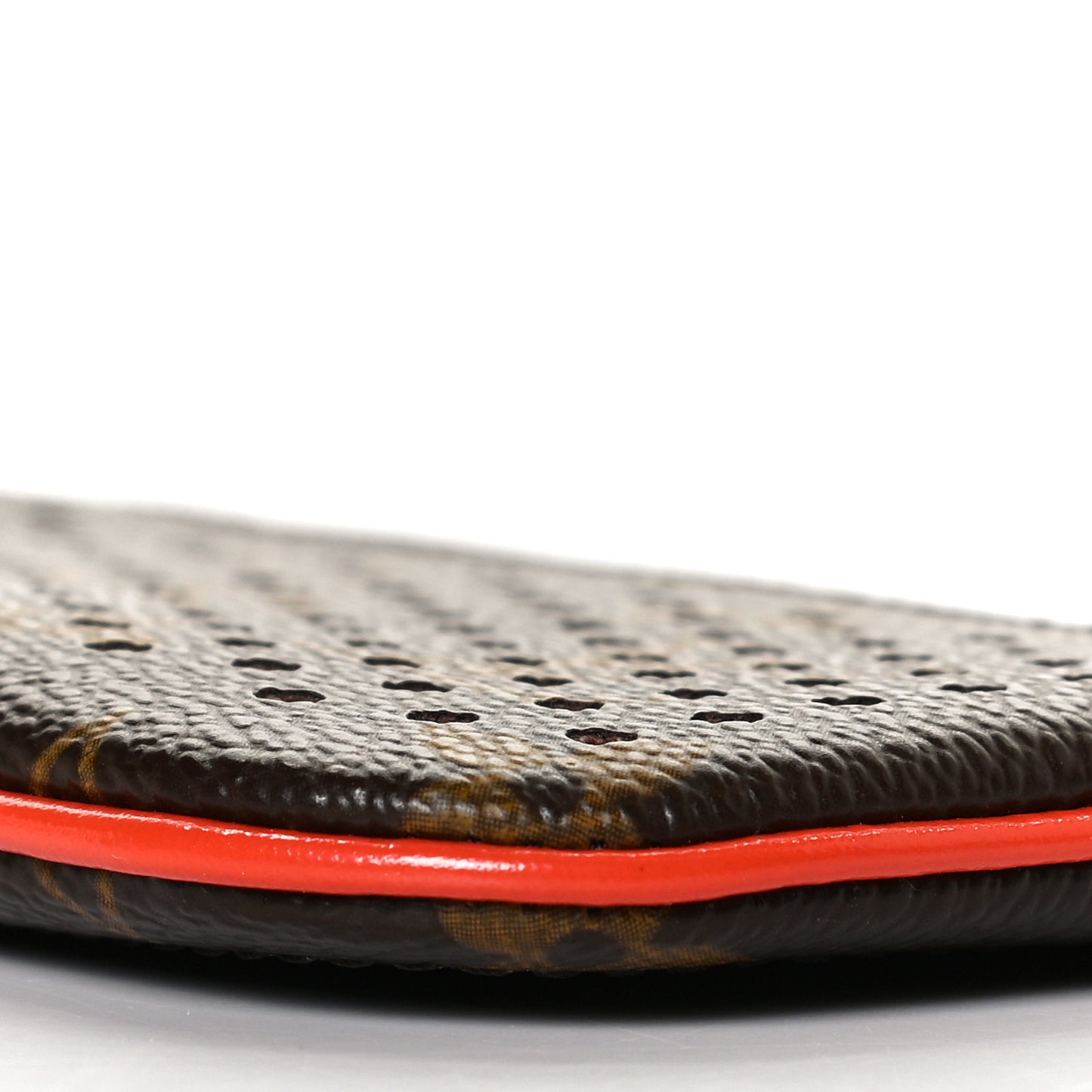 Monogram Perforated Key Pouch Orange