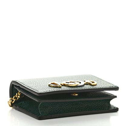 Gucci Grainy Calfskin Zumi Chain Card Case Wallet Vintage Green 4 of 8