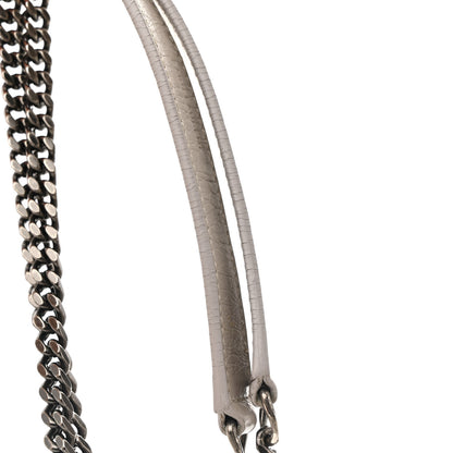 Saint Laurent Crinkled Calfskin Matelasse Monogram Baby Niki Chain Satchel Granite 22 of 23