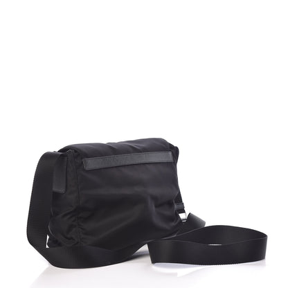 Prada Nylon Vela Saffiano Single Buckle Messenger Shoulder Bag Black 3 of 8