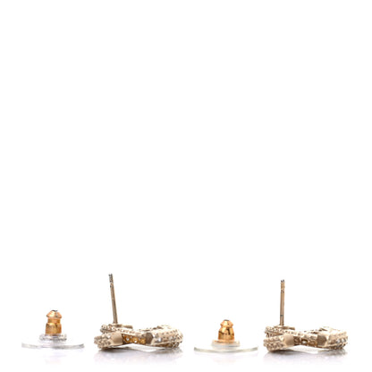 Chanel Crystal Timeless CC Earrings Light Gold 3 of 7